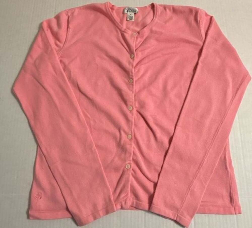 Lilly Pulitzer Pink Long Sleeve Button Up Cardigan Sweater Medium